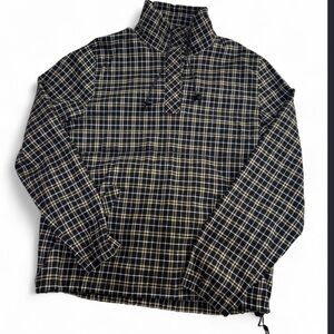 NORTON Black and Cream Checkered fleece pullover